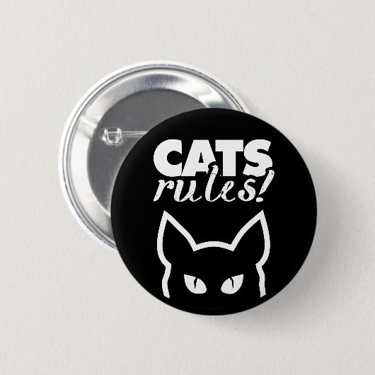 Badge Rond 5 Cm Règles relatives aux chats (Devant & derrière)