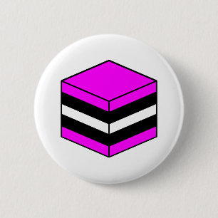 Badge Rond 5 Cm Réglisse Toutes Sortes - Magenta, Blanc et Noir