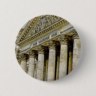 Badge Rond 5 Cm Reichstag/Bundestag, extérieur, Berlin (r3b)