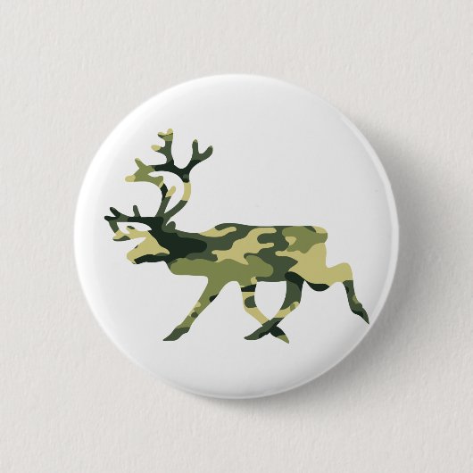 Badge Rond 5 Cm Reindeer / Caribou Woodland Camouflage / Camo (Devant)