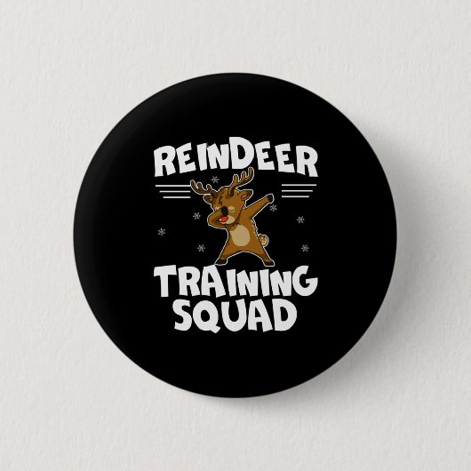 Badge Rond 5 Cm Reindeer Training Squad Deer Team Xmas Running New (Devant)