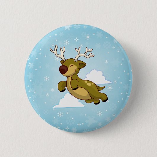 Badge Rond 5 Cm Reinder volant Noël (Devant)