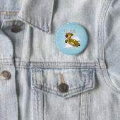 Badge Rond 5 Cm Reinder volant Noël (En situation)