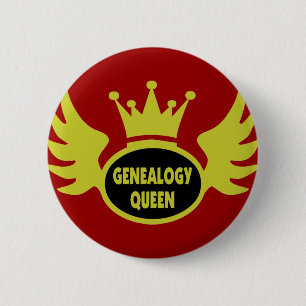 Badge Rond 5 Cm Reine 2 de généalogie