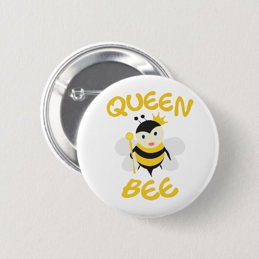 Badge Rond 5 Cm Reine Bee (Devant & derrière)