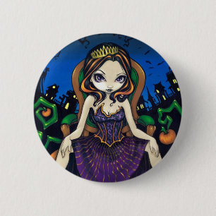 Badge Rond 5 Cm "Reine bouton de Halloween"