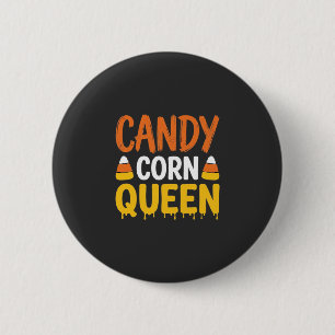 Badge Rond 5 Cm Reine Candy Corn Graphique Halloween_1