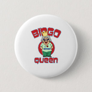Badge Rond 5 Cm Reine de bingo-test - personnaliser