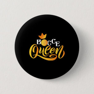 Badge Rond 5 Cm Reine de Bocce - Jeu de quilles sur gazon Boule By