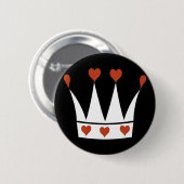 Badge Rond 5 Cm Reine de couronne de coeurs (Devant & derrière)