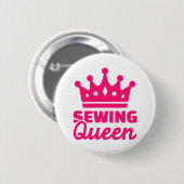 Badge Rond 5 Cm Reine de couture (Devant & derrière)