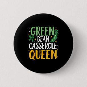 Badge Rond 5 Cm Reine de cuisine de cerole de haricot vert drôle d
