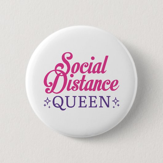 Badge Rond 5 Cm Reine de distance sociale (Devant)