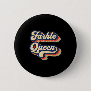 Badge Rond 5 Cm Reine de Farkle Jeu de Dés Farkle Vintage Femmes 