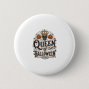 Badge Rond 5 Cm Reine de Halloween Vintage Crâne Chemise Citrouill