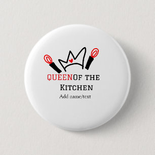 Badge Rond 5 Cm Reine de la cuisine chef cuisine ajouter nom couro