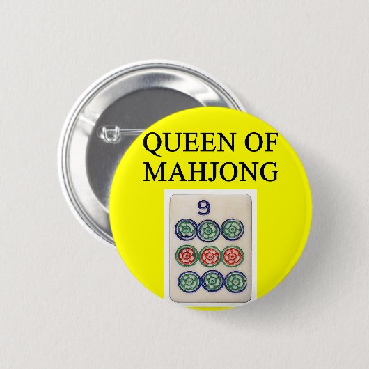 Badge Rond 5 Cm Reine de MAHJONG (Devant & derrière)