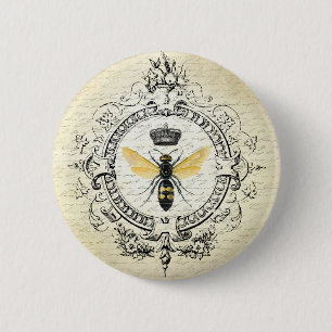 Badge Rond 5 Cm Reine des abeilles française VINTAGE MODERNE
