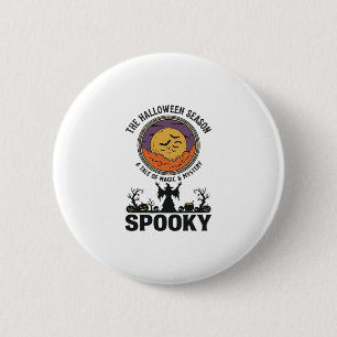 Badge Rond 5 Cm Reine d'Halloween Petite Mademoiselle Sorcière Rét
