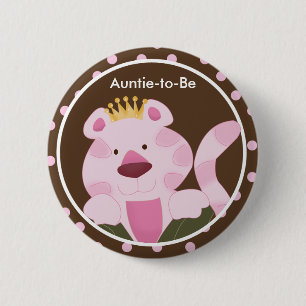 Badge Rond 5 Cm REINE DU Bouton Baby shower JUNGLE