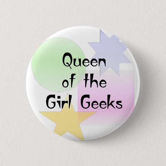Badge Rond 5 Cm Reine du geeks de fille (Devant)