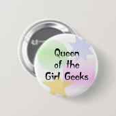 Badge Rond 5 Cm Reine du geeks de fille (Devant & derrière)