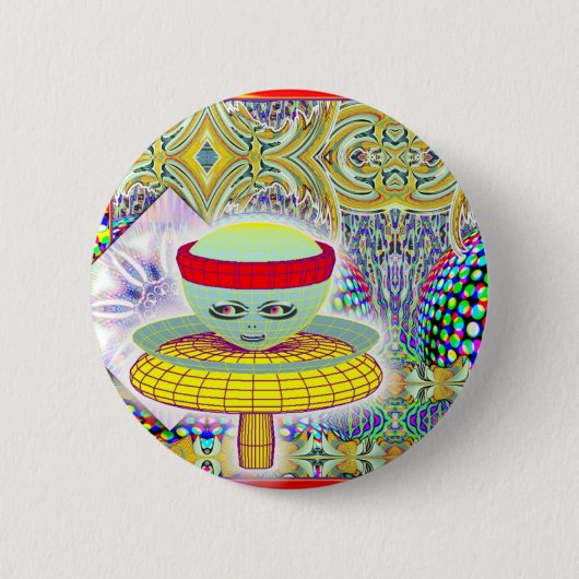 Badge Rond 5 Cm Reine du peuple des champignons (Devant)