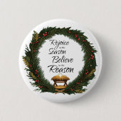 Badge Rond 5 Cm Réjouissez-vous et croyez la nativité (Devant)
