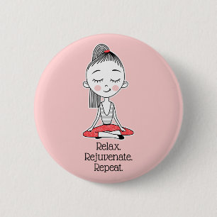Badge Rond 5 Cm Relax Zen Peace Yoga
