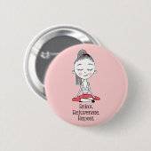 Badge Rond 5 Cm Relax Zen Peace Yoga (Devant & derrière)