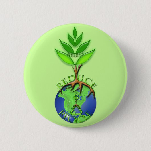Badge Rond 5 Cm Releaf Réduire Recycler (Devant)