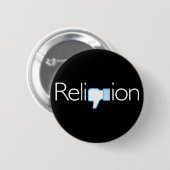 Badge Rond 5 Cm Religion ? Pouces vers le bas ! (Devant & derrière)