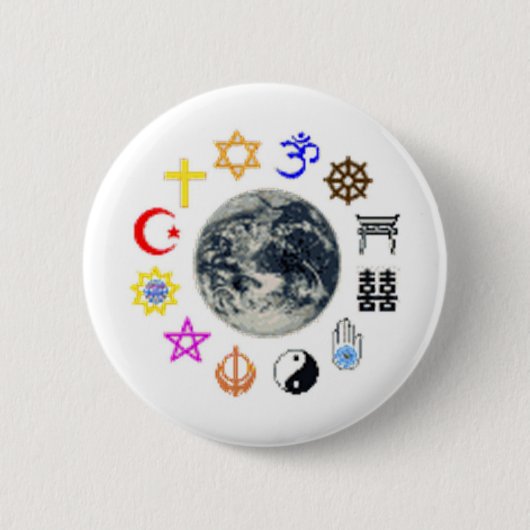 BADGE ROND 5 CM RELIGIONS DU MONDE (Devant)