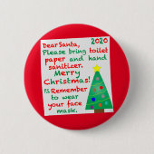 Badge Rond 5 Cm Remembering 2020 Christmas (Devant)