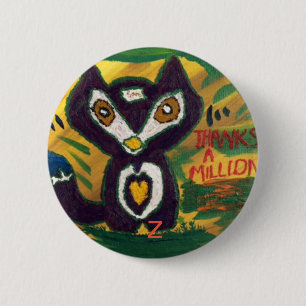 Badge Rond 5 Cm Remercie million avec la conception de chat