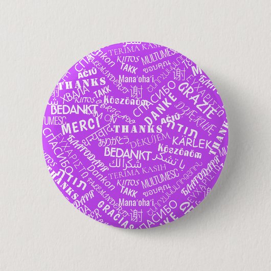 Badge Rond 5 Cm Remerciements! - Multi Language - International Wo (Devant)