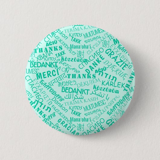 Badge Rond 5 Cm Remerciements! - Multi Language - International Wo (Devant)
