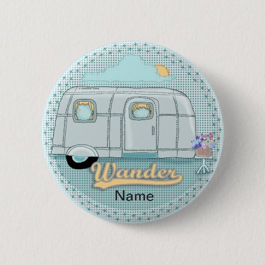 Badge Rond 5 Cm Remorque de camping (Devant)