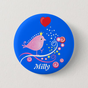 Badge Rond 5 Cm Remous de vecteur de Birdy - bouton d'oiseau