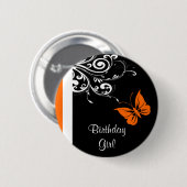 Badge Rond 5 Cm Remous oranges de Butterly (Devant & derrière)