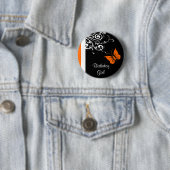 Badge Rond 5 Cm Remous oranges de Butterly (En situation)