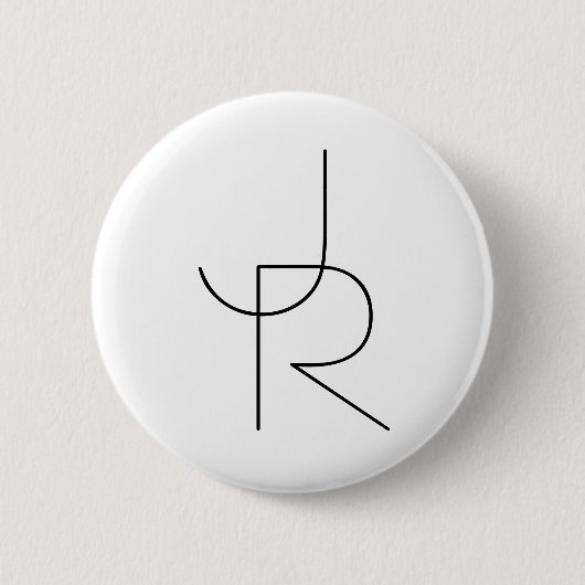 Badge Rond 5 Cm Remplacement des initiales | Noir en blanc (Devant)