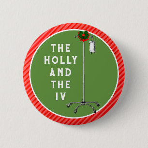 Badge Rond 5 Cm Remplissages de bas de Noël pour infirmière