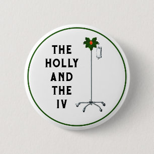 Badge Rond 5 Cm Remplissages de bas de Noël pour infirmière