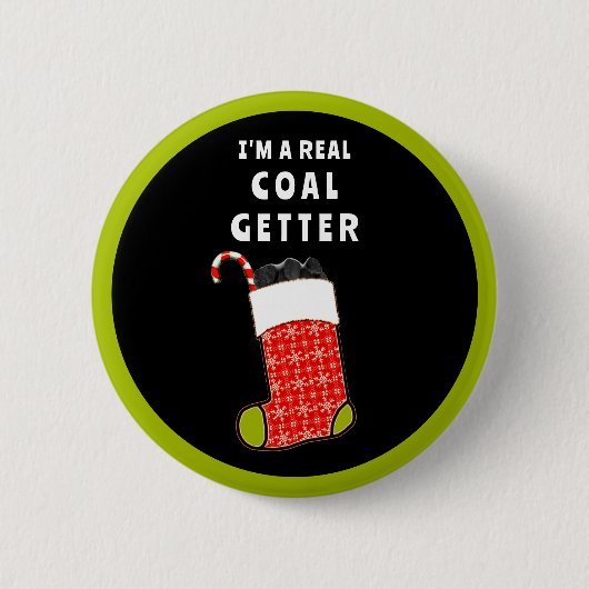 Badge Rond 5 Cm Remplisseur de chaussette de Noël Liste Vilain (Devant)