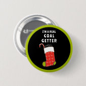 Badge Rond 5 Cm Remplisseur de chaussette de Noël Liste Vilain (Devant & derrière)