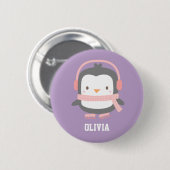 Badge Rond 5 Cm Remplisseurs mignons de Noël de pingouin pour des (Devant & derrière)