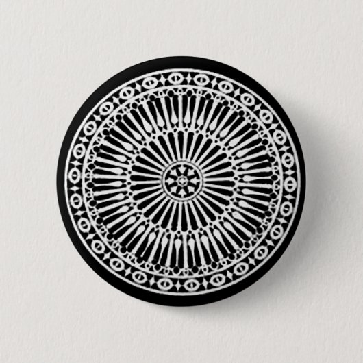 Badge Rond 5 Cm RENAISSANCE Décor architectural noir blanc (Devant)