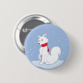 Badge Rond 5 Cm Renard arctique (Devant & derrière)