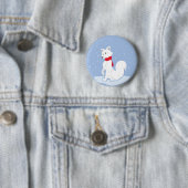 Badge Rond 5 Cm Renard arctique (En situation)